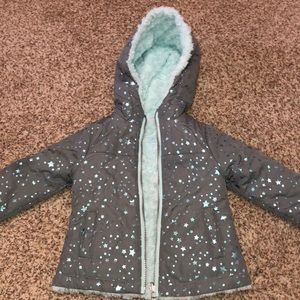London Fog reversible toddler jacket with faux fur